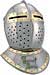 The great European bascinet helmet was the favored "War Helmet" of the 1300 and early 1400's! During this time of transition from chain mail to plate armor, the bascinet style helm has held its place in history.