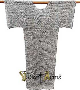 Chainmail Hauberk (Shirt) Riveted Flat Steel